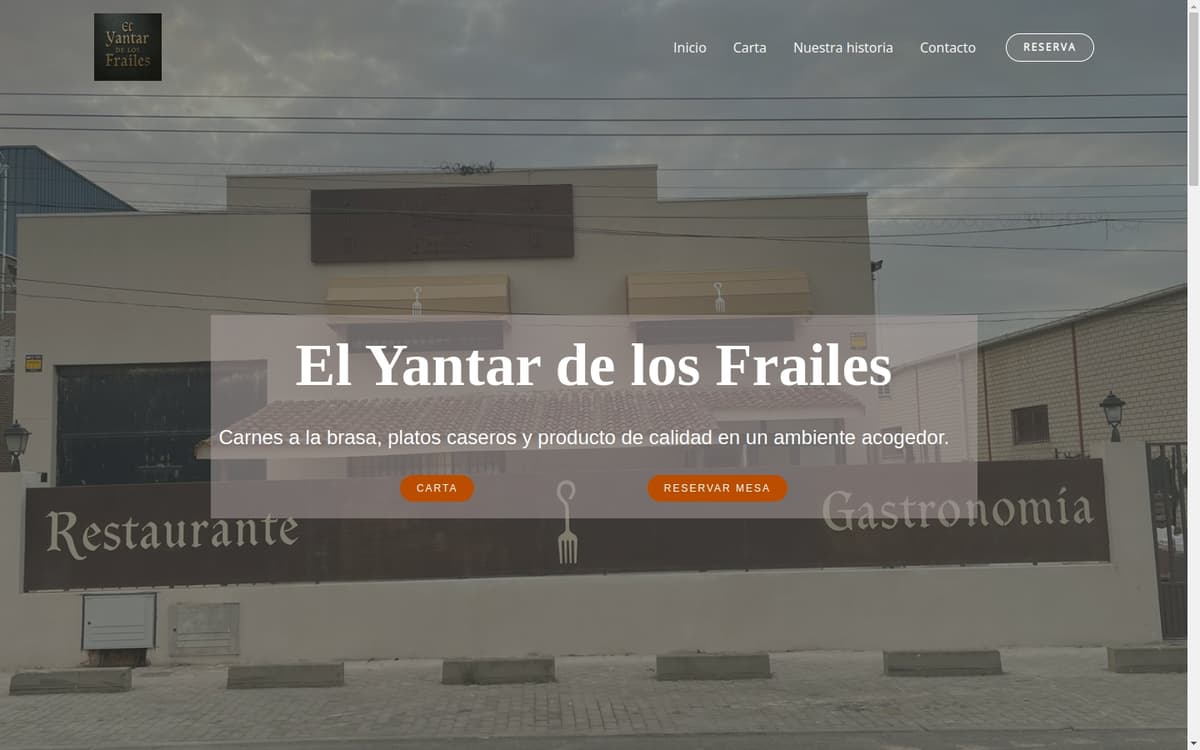 Proyecto Desarrollo web para El Yantar de los Frailes